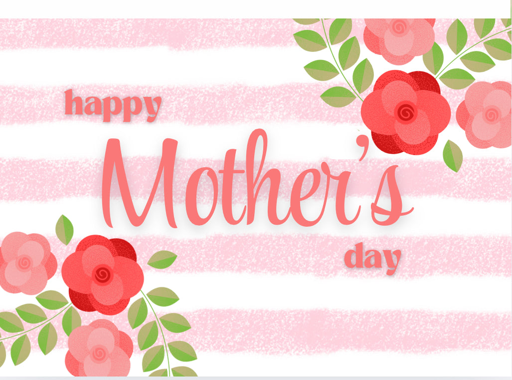 Pink Striped Mother's Day Card
