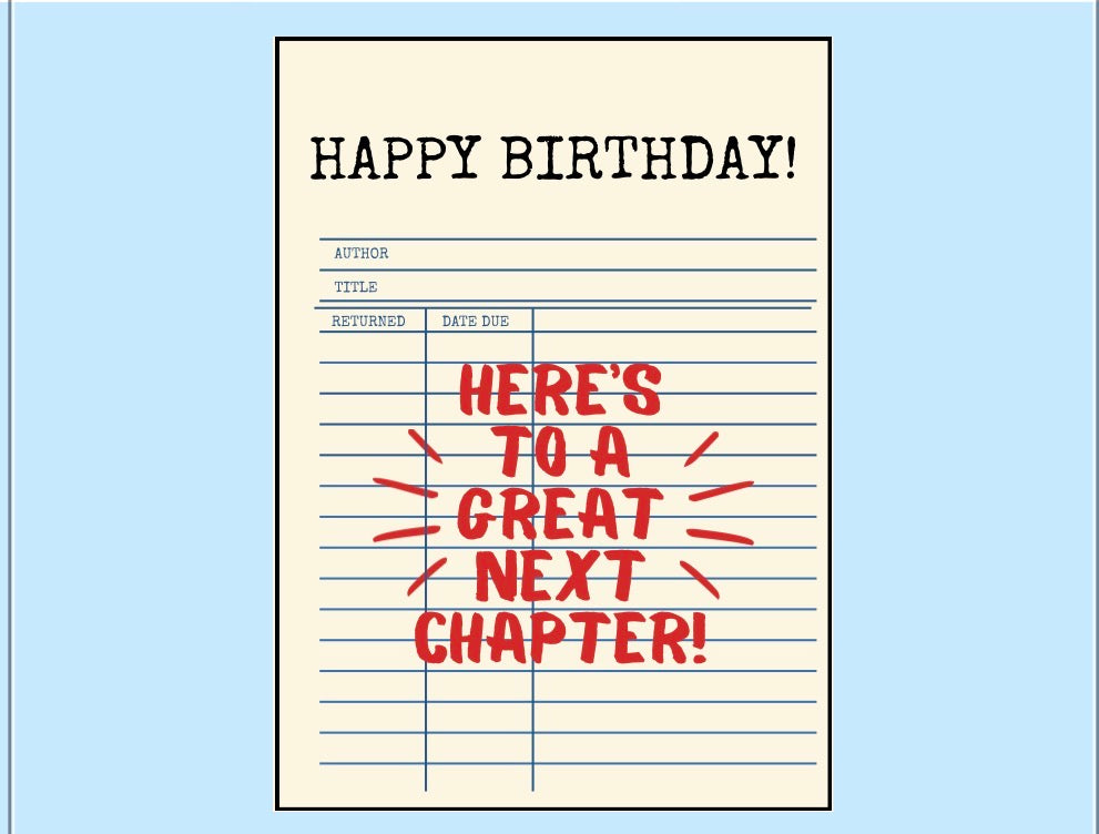Birthday Library Card