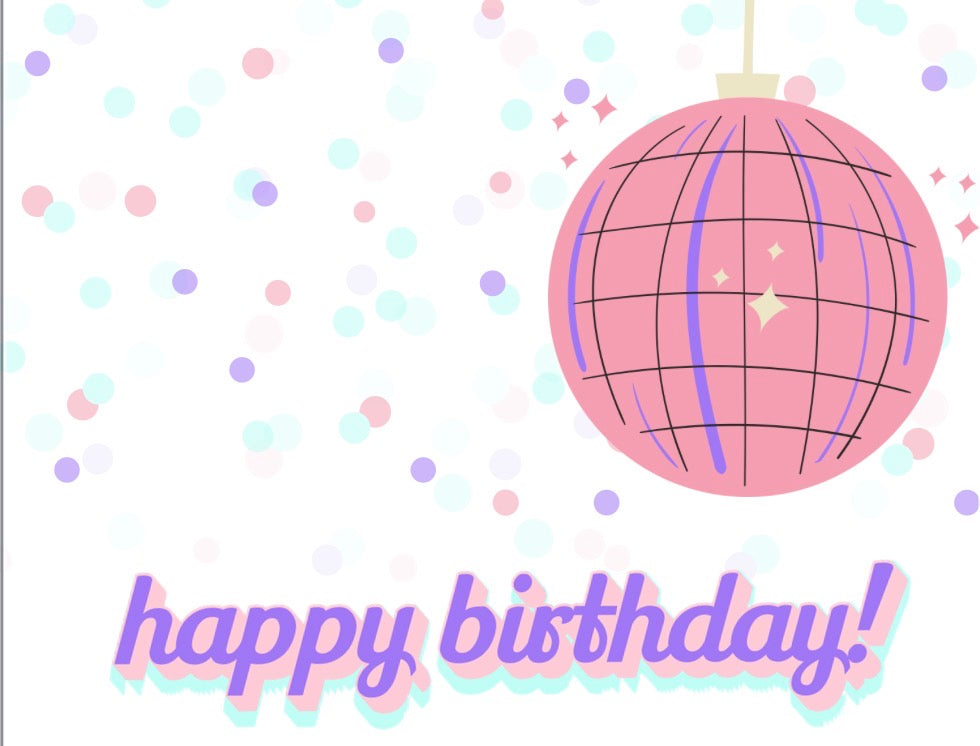 Birthday Disco Purple Card