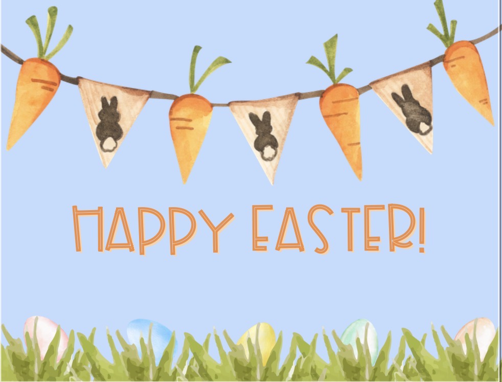 Happy Easter Carrot Garland Card