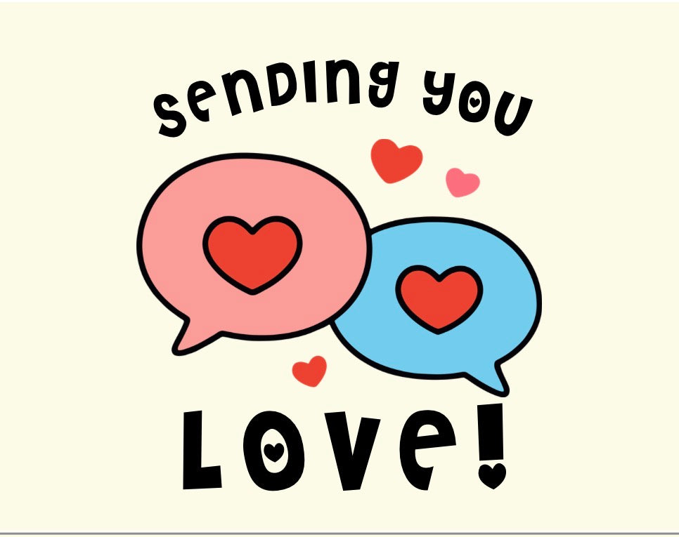 Sending You Love Speech Bubbles Card