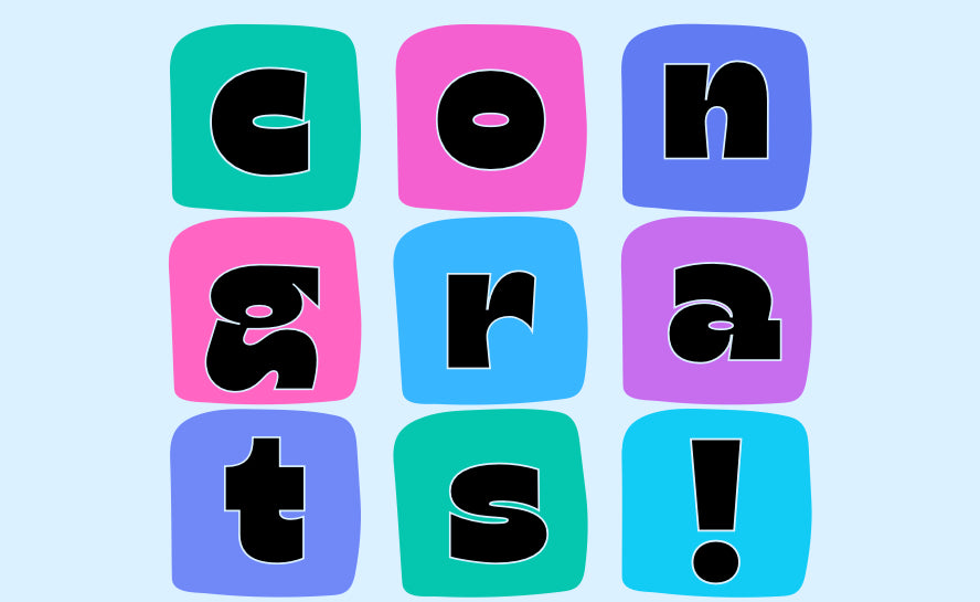Congrats Blocks Blue Card
