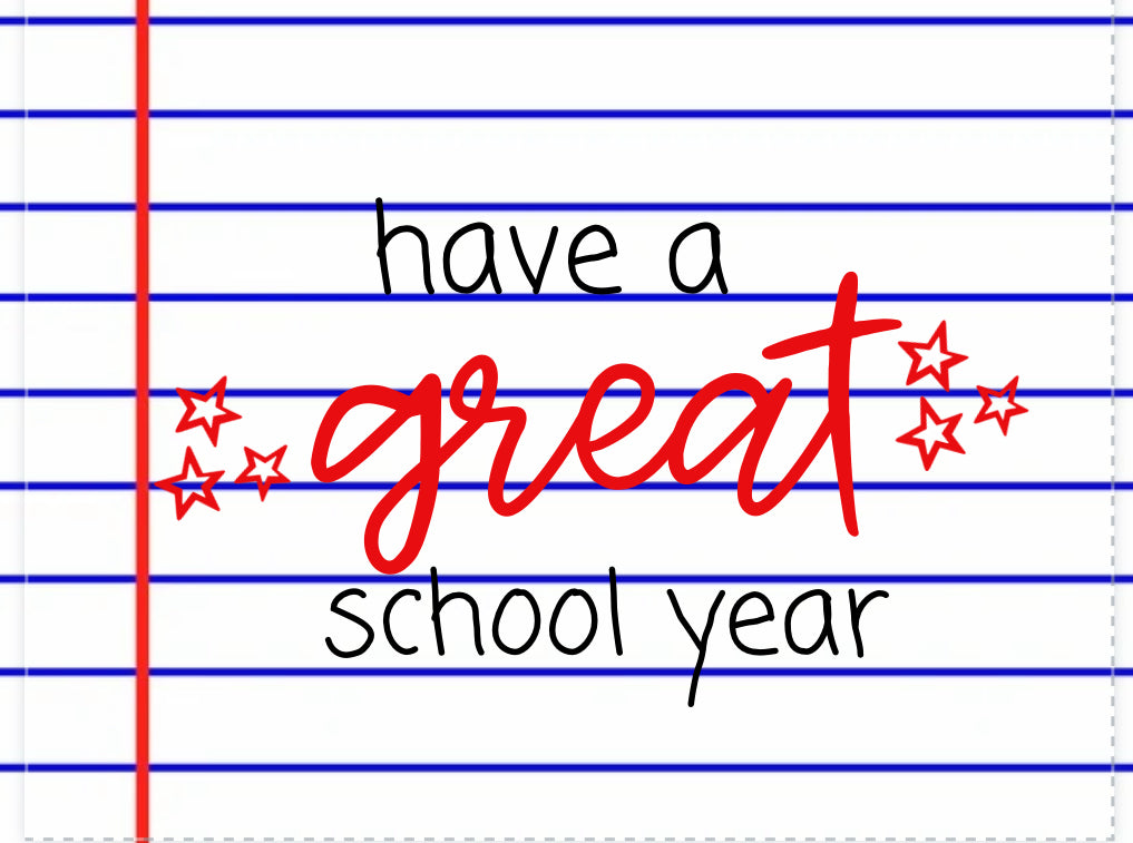 Back To School Notebook Paper Card