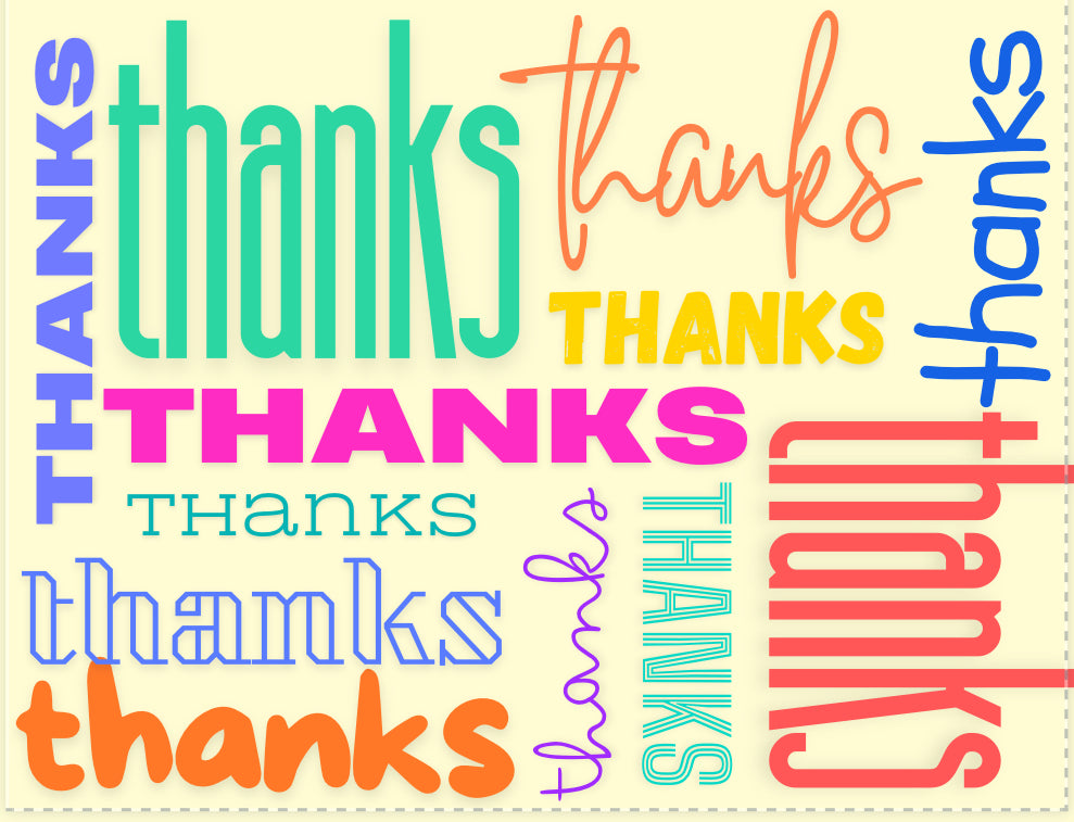 Thanks Thanks Thanks Card