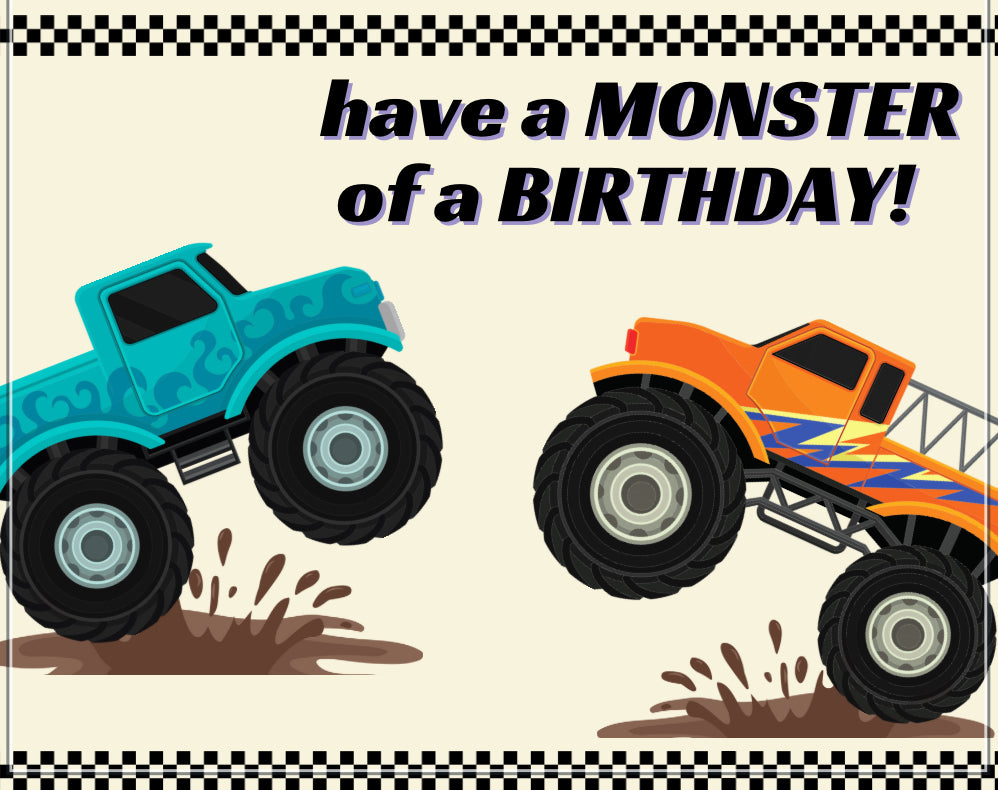 Monster Truck Birthday Card