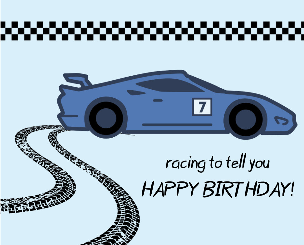 Racing To Tell You Birthday Card