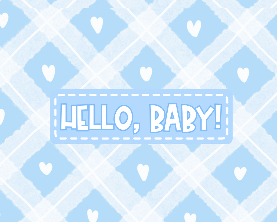 Blue Plaid Baby Card