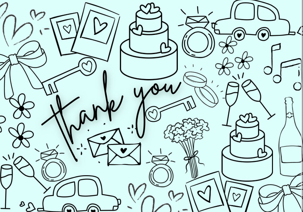 Wedding Doodle Thank You Card