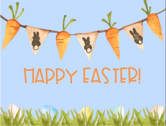 Happy Easter Carrot Garland Card