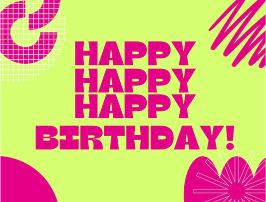 Birthday Groovy Pink/ Green Card