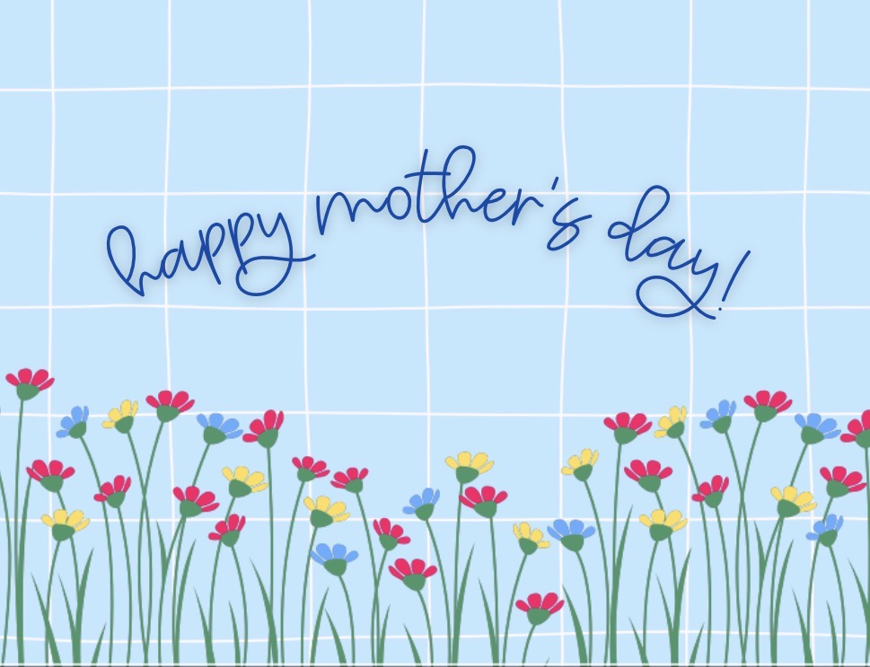 Mother's Day Blue With Flowers Card