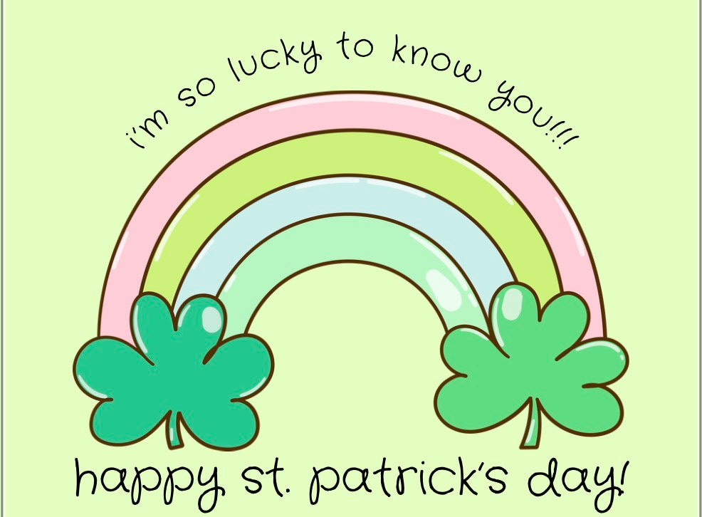 Lucky To Know You Rainbow St Patrick's Day Card