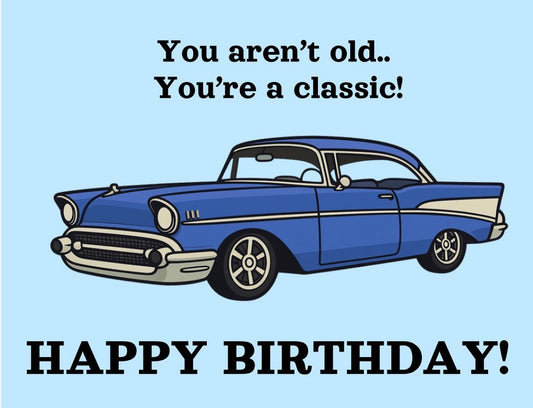 Classic Car Birthday Card