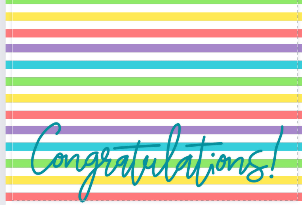 Congratulations Rainbow Lines Card