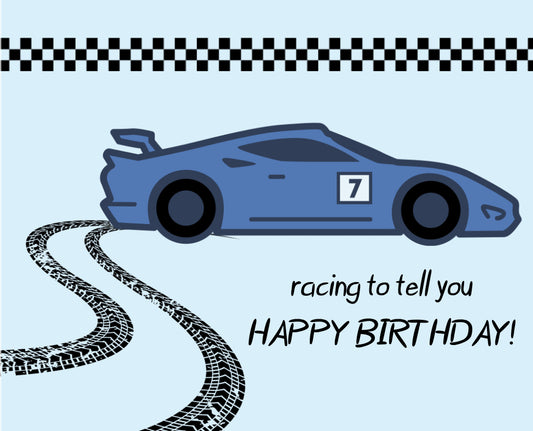 Racing To Tell You Birthday Card