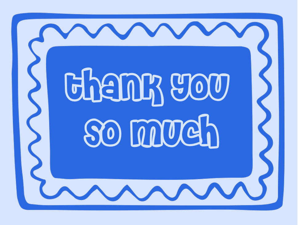 Blue Wavy Thank You Card