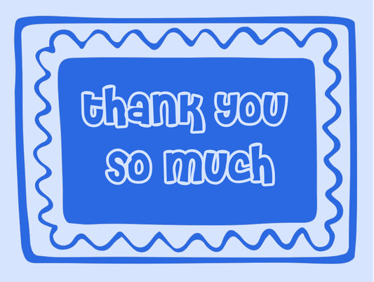 Blue Wavy Thank You Card