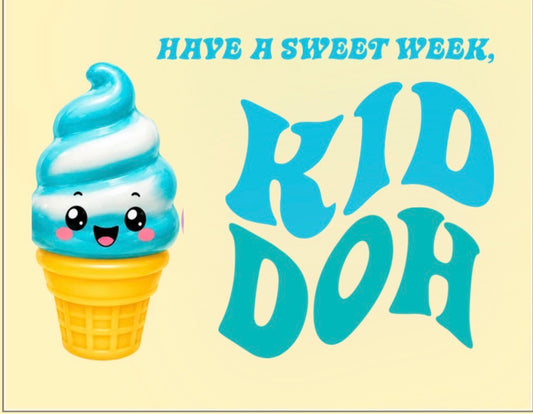 (Blue) Sweet Week Kid-doh Card