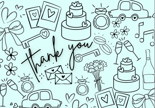 Wedding Doodle Thank You Card