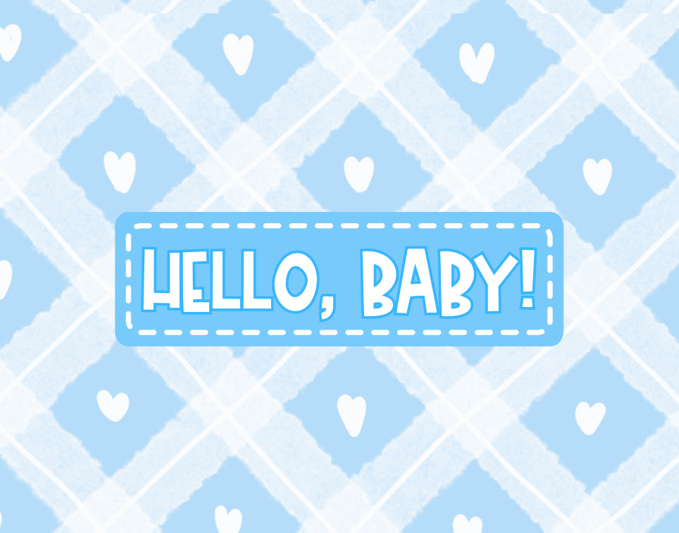 Hello Baby (Blue Plaid)