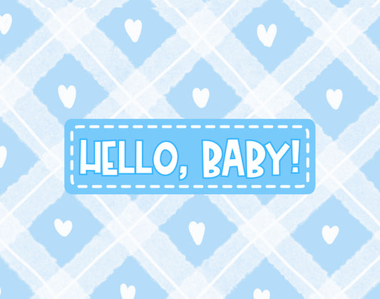 Hello Baby (Blue Plaid)