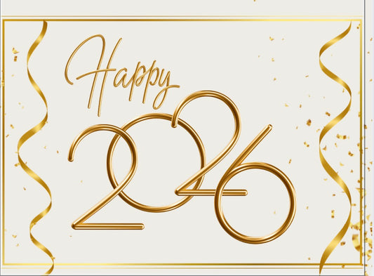 Gold Confetti New Year 2026 Card