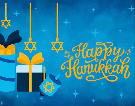 Happy Hannukkah Blue Card